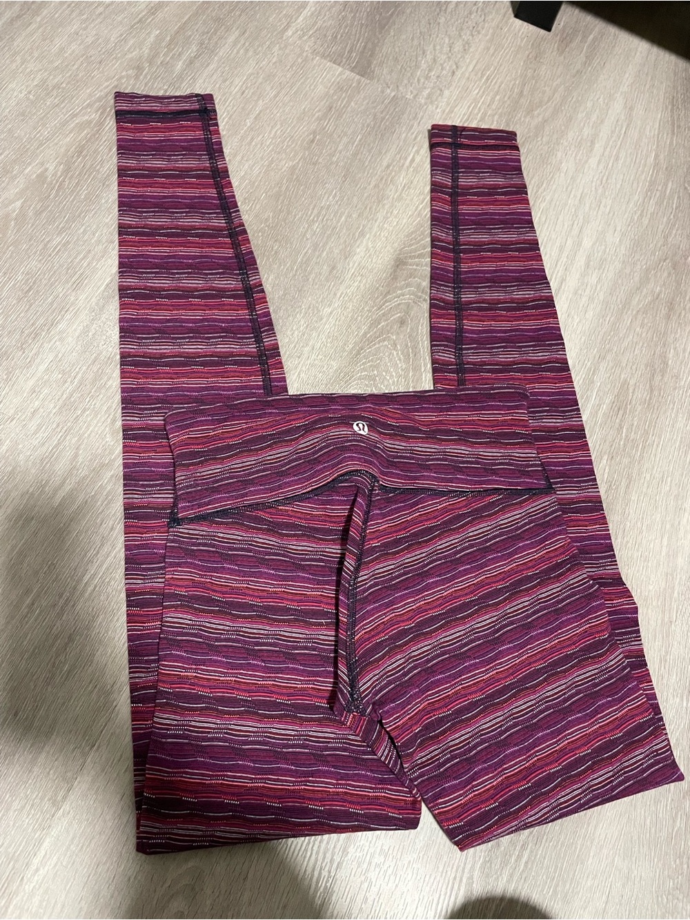 lululemon athletica Purple Striped Leggings